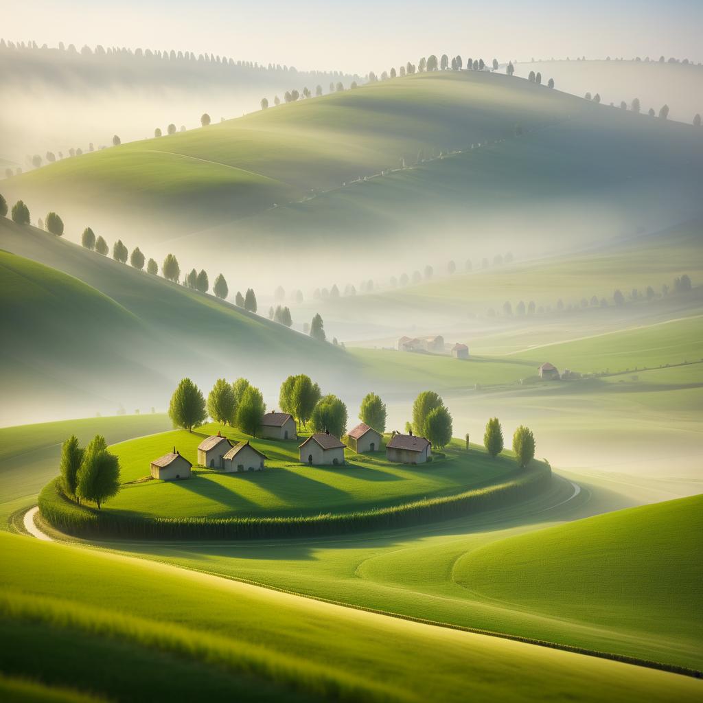 Mystical Mountain Village in a Valley