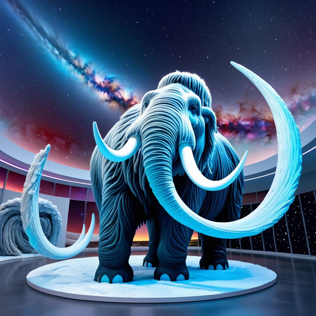 Woolly Mammoth in Cosmic Space Art