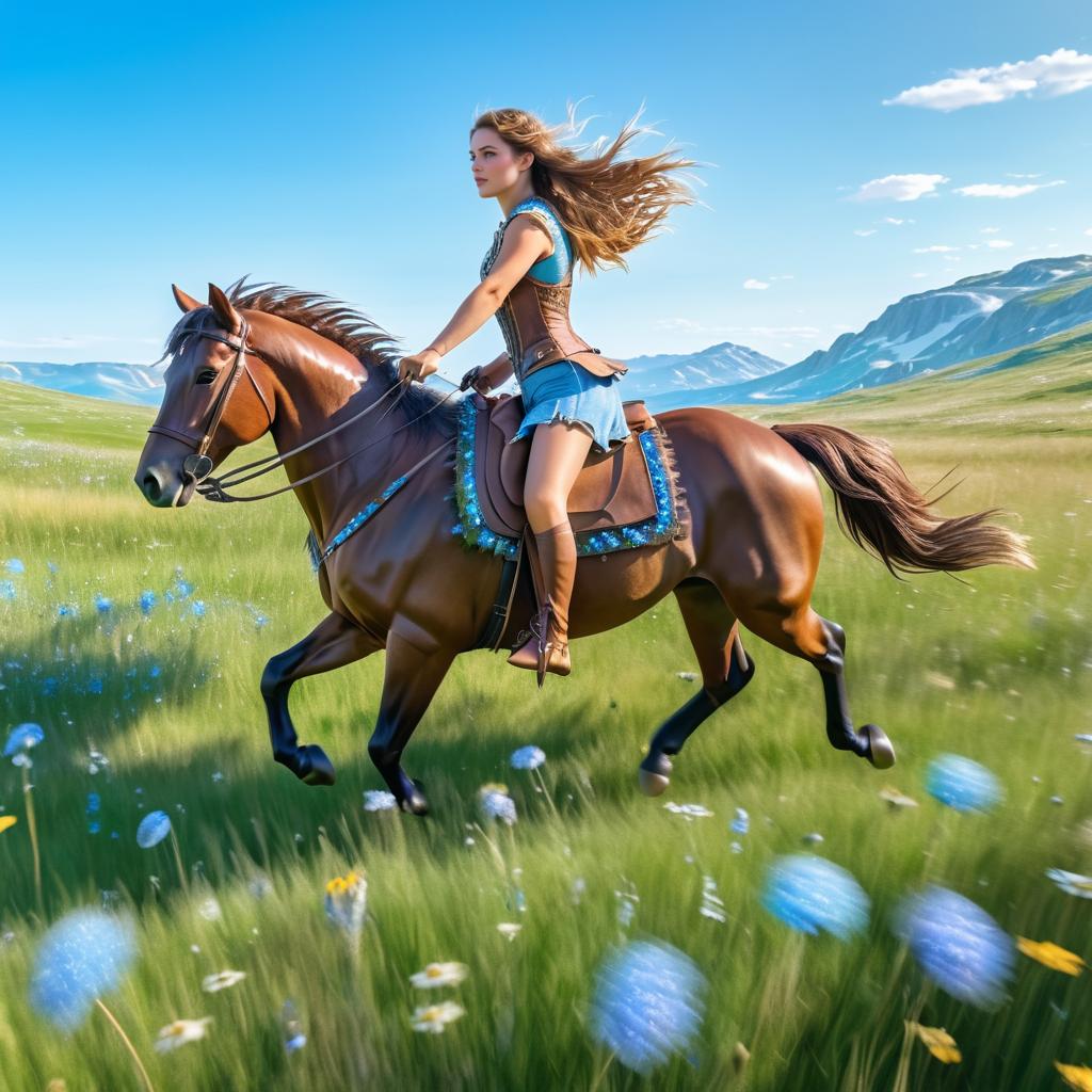 Fantasy Centaur in a Flower Meadow