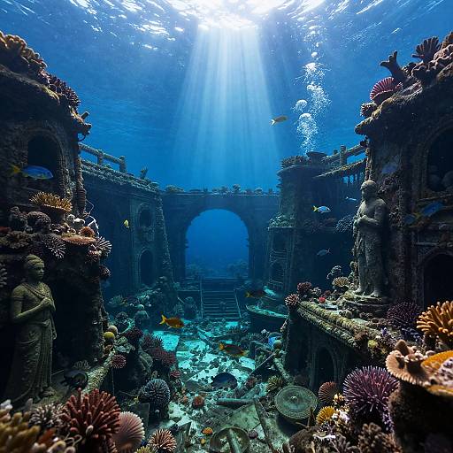 Enchanting Underwater City Ruins