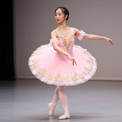 Elegant Female Model in Pink Tutu