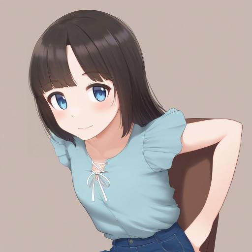 Confident Young Woman in Denim and Blouse