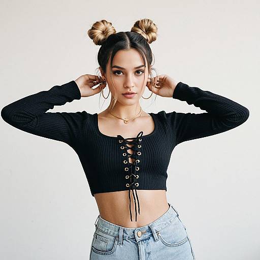 Casual Streetwear Woman in Denim