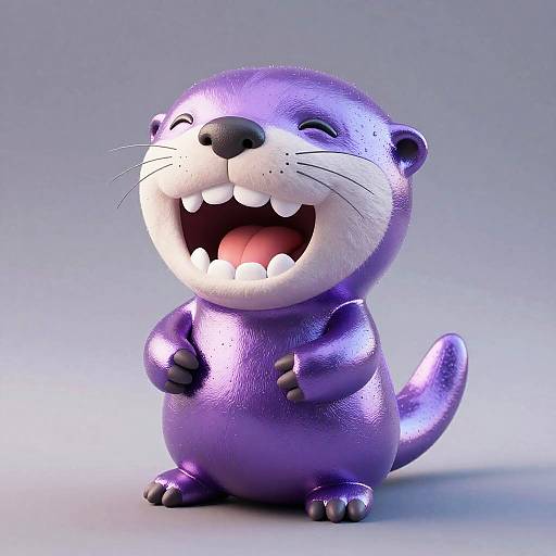 Shiny Metallic Purple Otter Plushie