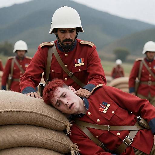 Heroic Rescue in a Mountainous Landscape