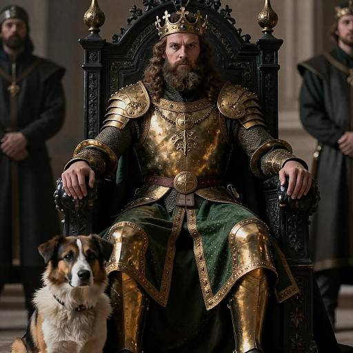 Regal Medieval King on Throne