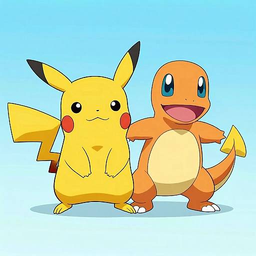 Bold Outlines of Pikachu & Charmander