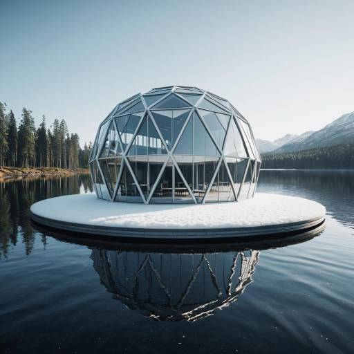 Futuristic Foam-Shaped Hotel on Tranquil Lake