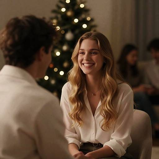 Intimate Portrait by the Christmas Tree