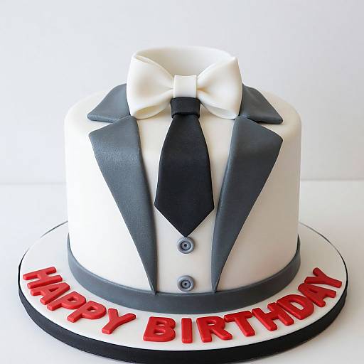 Elegant Suit-Themed Birthday Cake