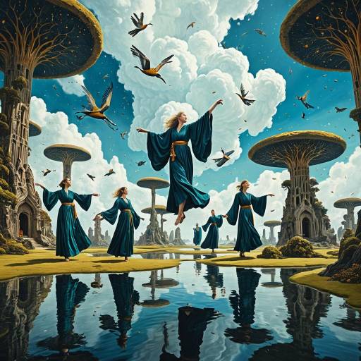 Surreal Dancers on Floating Islands