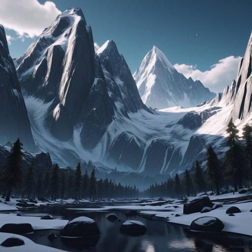 Majestic Snow-Capped Mountain Landscape Majestic Snow-Capped Mountain Landscape