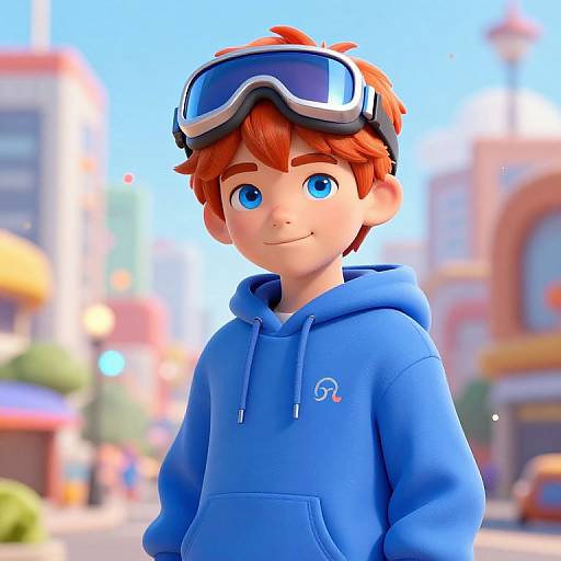 Adventurous Boy With Futuristic Goggles