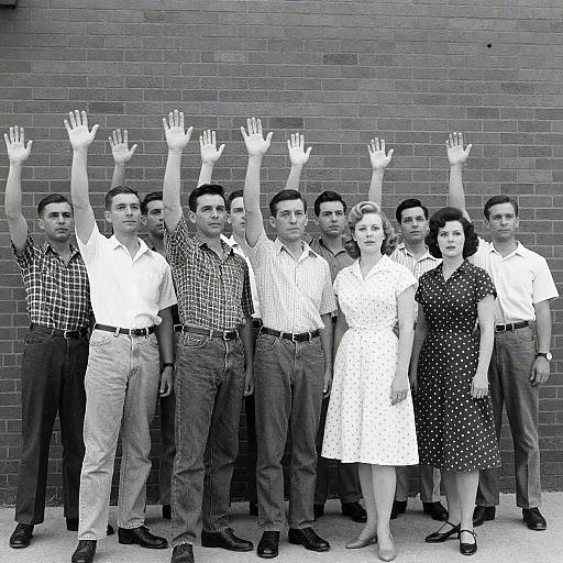 Vintage Group Portrait with Intense Expressions