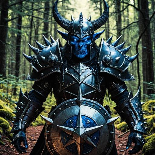Dark Fantasy Eldritch Warrior in Forest