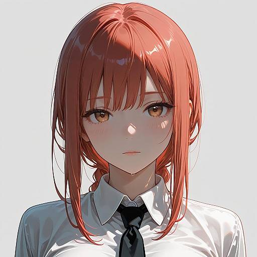 Makima in White Shirt, Yellow Eyes