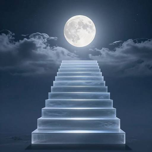 Ethereal Moonlit Ascending Steps