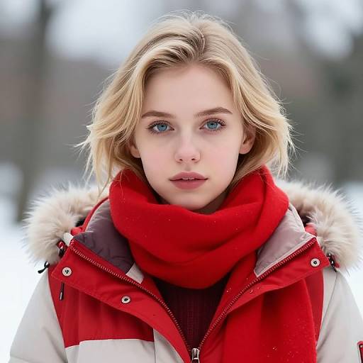 Blonde Girl in Winter Coat