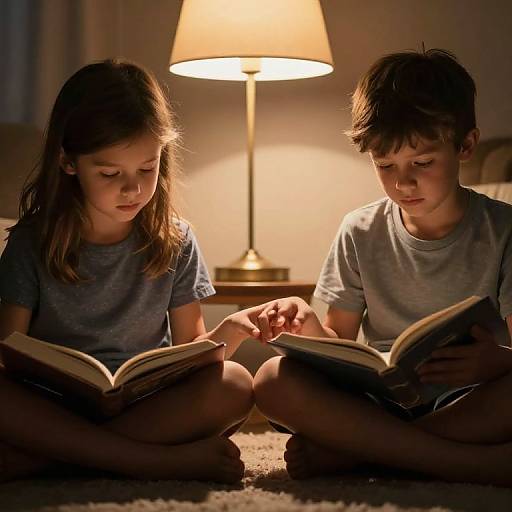 Intimate Nighttime Reading Moment