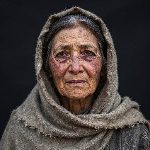 Portrait of Elderly Woman with Character