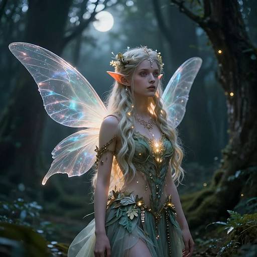 Ethereal Elf in Mystical Forest