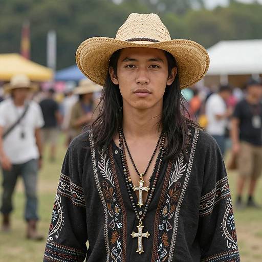 Young Man in Bohemian Festival Style
