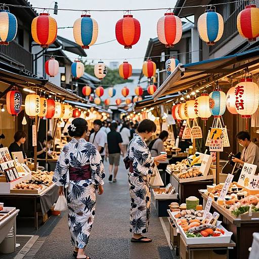 Mikata Festival Market Evening Scene