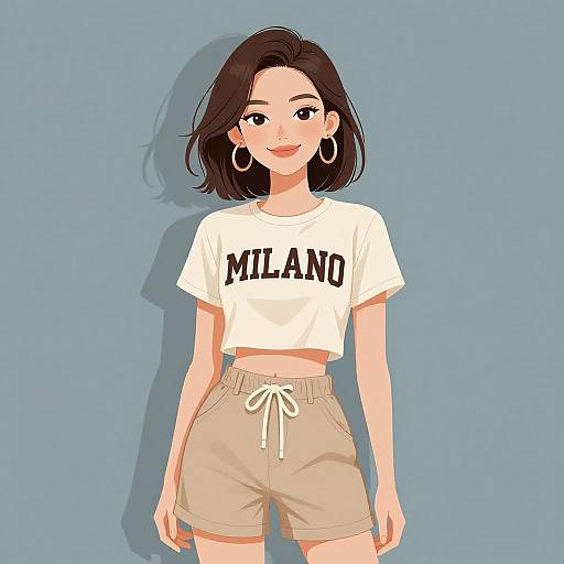 Smiling Woman in Milano Streetwear