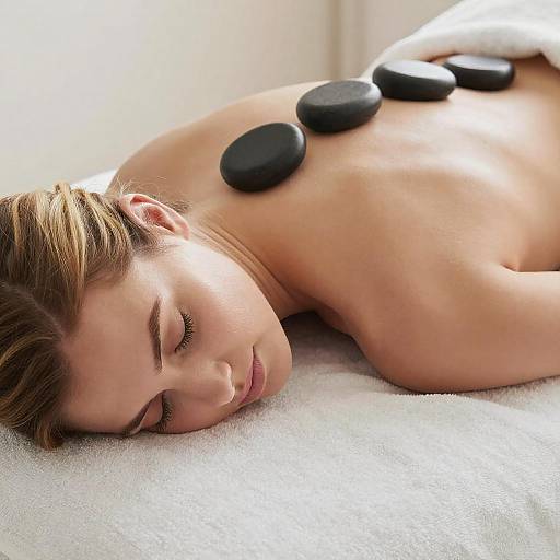 Relaxing Massage with Black Stones