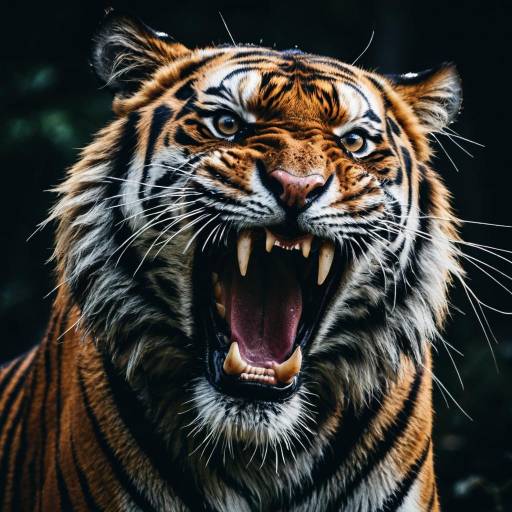 Aggressive Tiger Baring Fangs