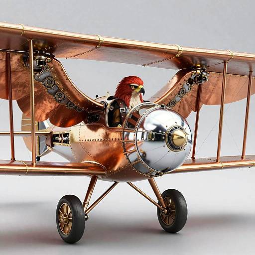 Stippling Anthropomorphic Red-Tailed Hawk Sky-Pirate Captain