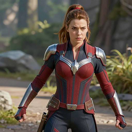 Photorealistic Valkyrie Superhero Action Scene