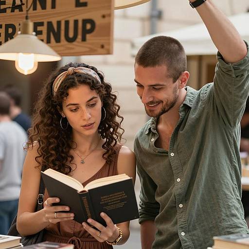 Market Scene with Engaged Readers