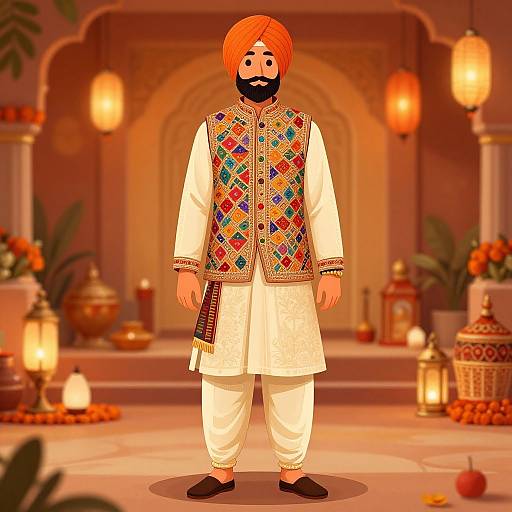 Baljeet Costume with Festive Embroidery
