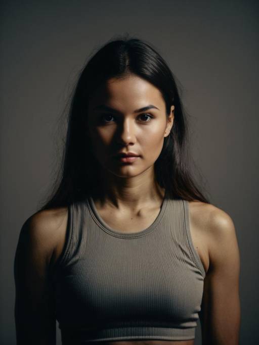 Minimalist Sporty Woman in Cropped Tank Top