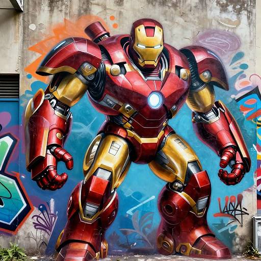Hyper-Detailed Hulkbuster Graffiti Mural