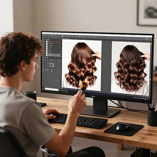 Graphic Designer Editing Hair Style