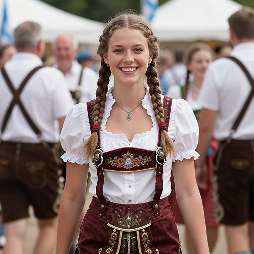 Bavarian Festival Celebration in Traditional Attire