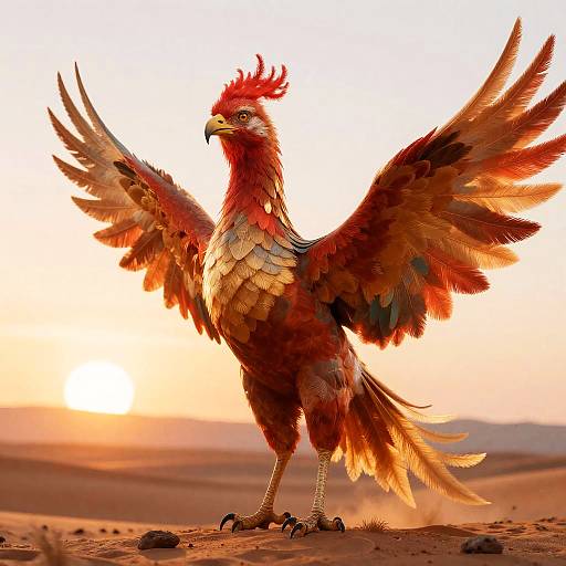 Majestic Phoenix at Desert Sunset