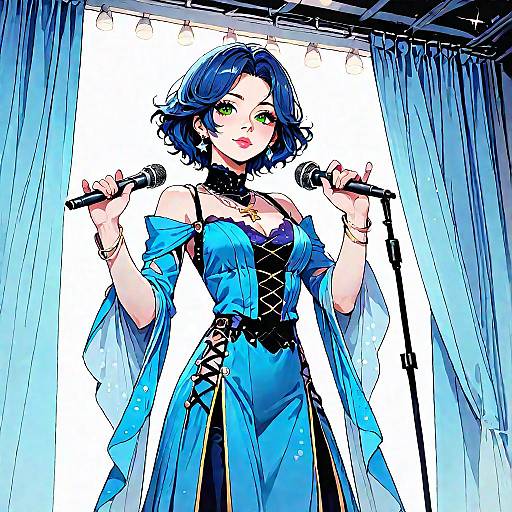 Blue-Haired Idol on Mysterious Stage