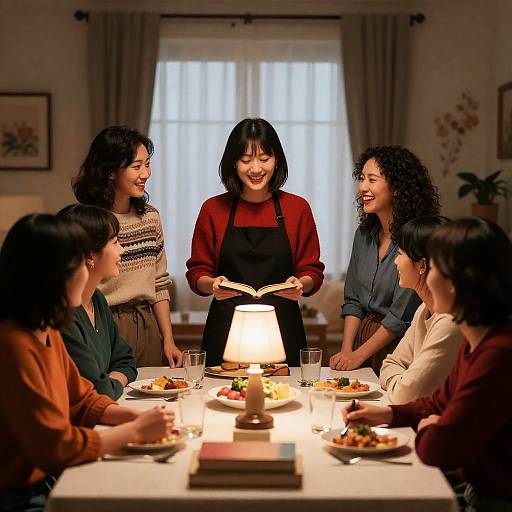 Cozy Gathering of Six Women