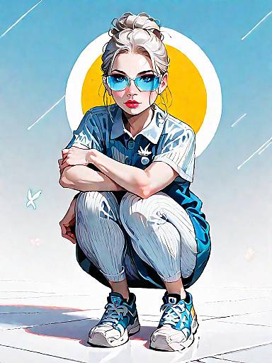 Sporty Chic Woman in Stylish Yellow Dress