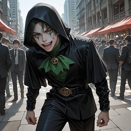 Joker Cosplay in Crowded Masterpiece Scene