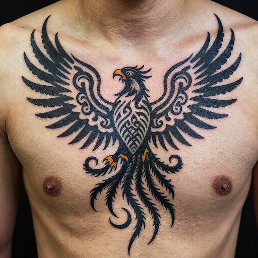 Bold Tribal Phoenix Tattoo Design
