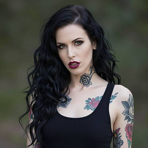 Edgy Tattooed Woman Outdoors
