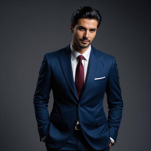 Confident Man in Tailored Blue Suit