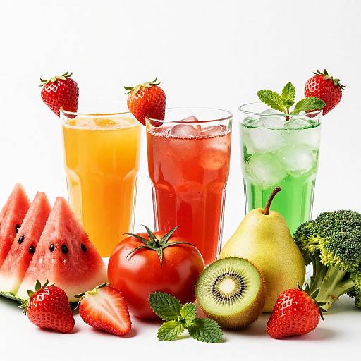 Vibrant Fruit and Drink Arrangement