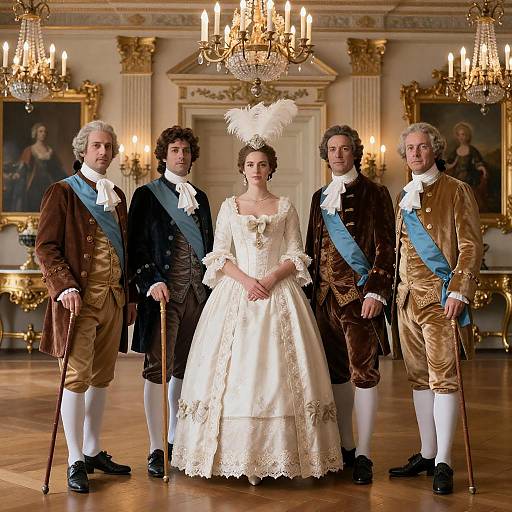 Rococo Court Portrait in Opulent Salon