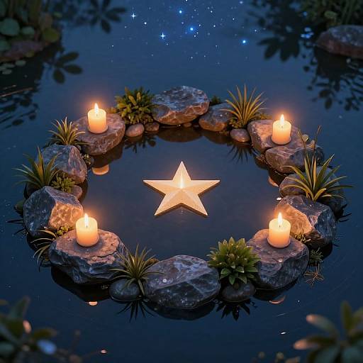 Serene Starlit Rock Circle Scene
