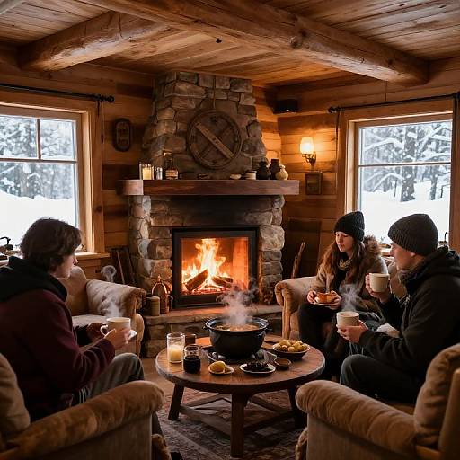 Cozy Winter Cabin Interior Scene